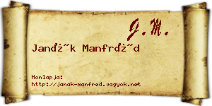 Janák Manfréd névjegykártya